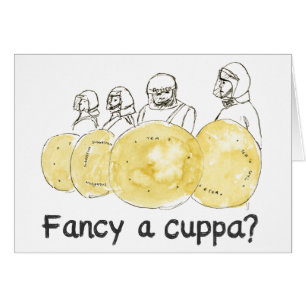 Funny Birthday Tea Slogan Biscuit Police drawing Cards