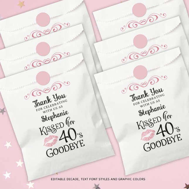 Funny Birthday Thank You Kissed Her Decade Goodbye Favor Bag (Creator Uploaded)