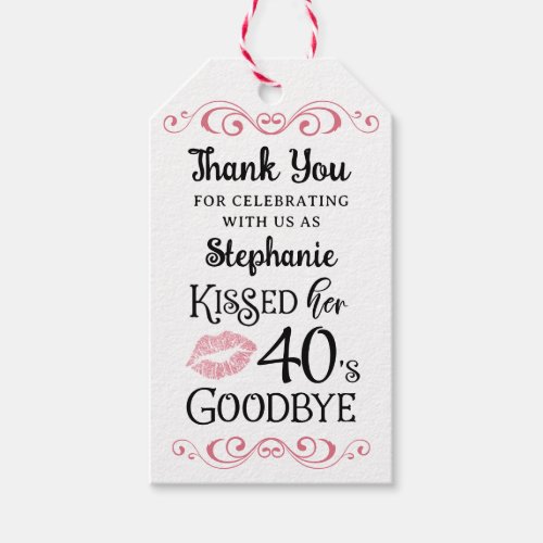 Funny Birthday Thank You Kissed Her Decade Goodbye Gift Tags