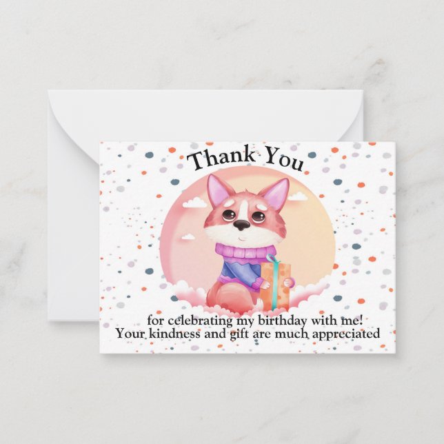 Funny Birthday Thank You Note Card (Front)