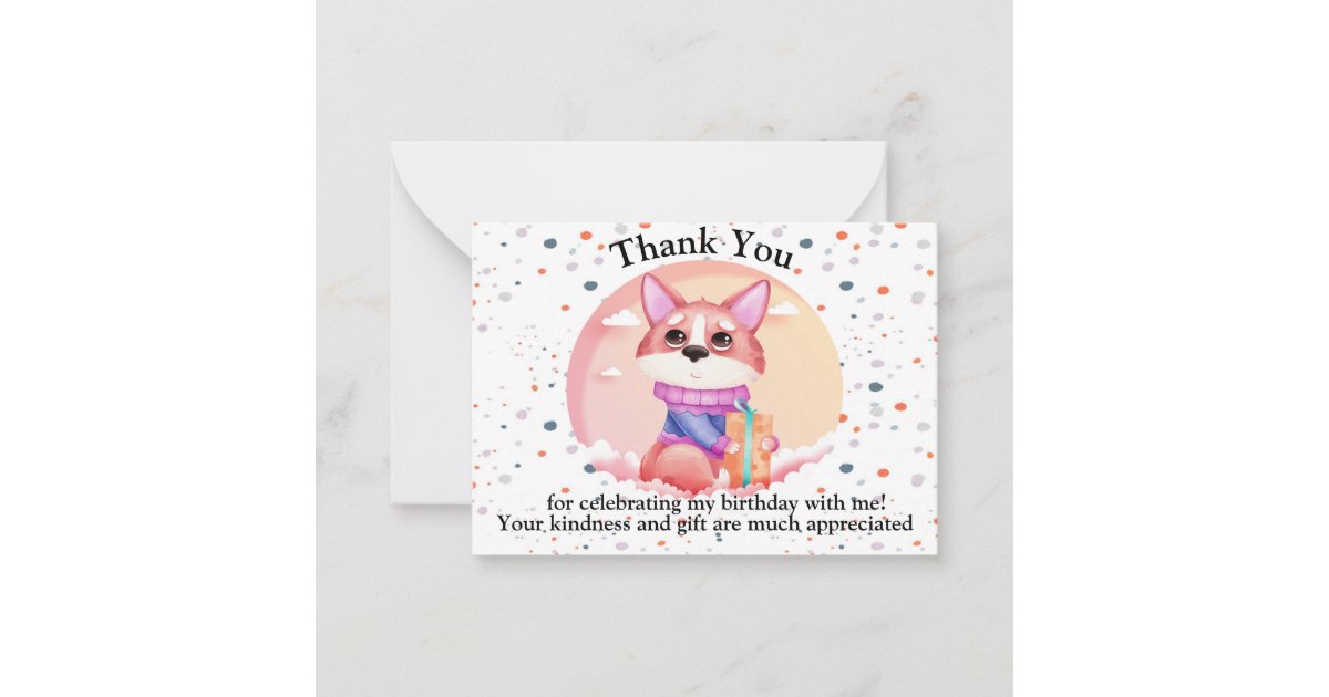 Funny Birthday Thank You Note Card Zazzle
