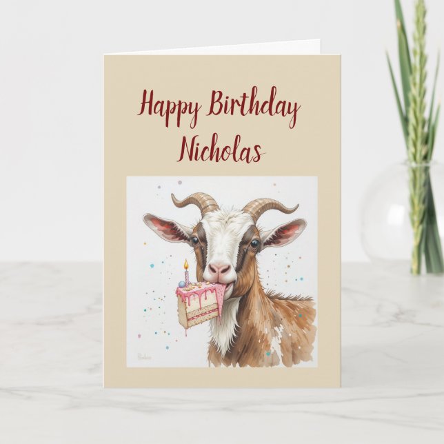 Funny Birthday to Favorite Old Goat, humor Holiday Card (Front)