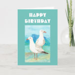 Funny Birthday to Great Girlfriend "Gullfriend" Card<br><div class="desc">Funny Birthday to Great Girlfriend "Gullfriend" with watercolor sun,  sand,  surf,  beaches and seagulls</div>