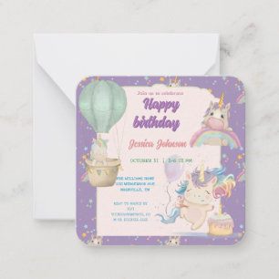Funny Birthday Unicorn Note Card