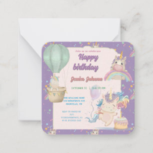 Funny Birthday Unicorn Note Card