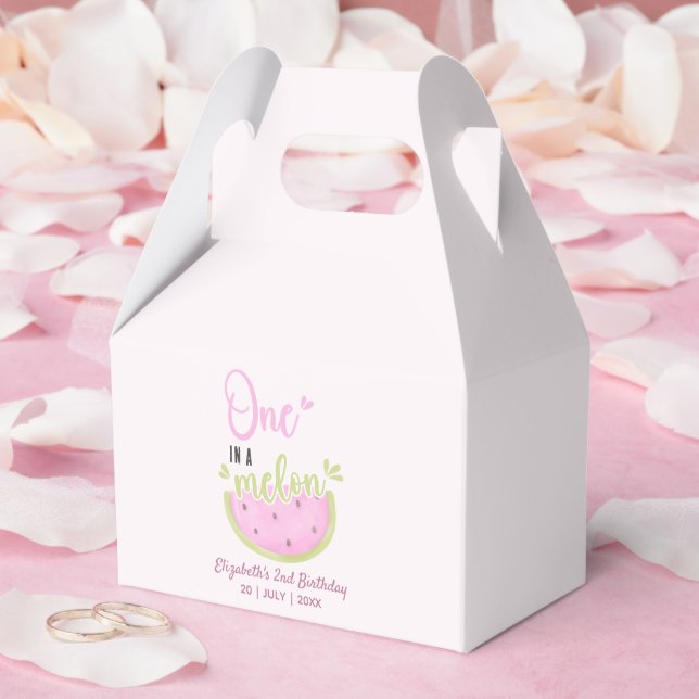 Funny Birthday watermelon Girl one in a melon Favor Boxes (Wedding)