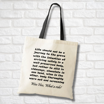 Funny Birthday Wine Gifts Tote Bags Over The Hill by Wise_Crack at Zazzle