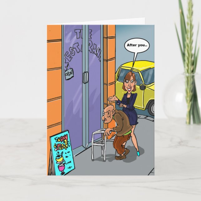 Funny Birthday Wishes - Age Before Beauty Card (Front)