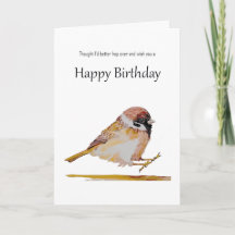 Funny Birthday Wishes Cute Sparrow Bird