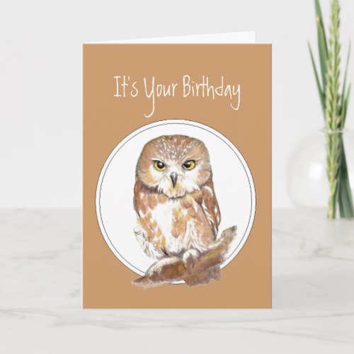 Funny Birthday With Age Comes Wisdom Cute Owl Card