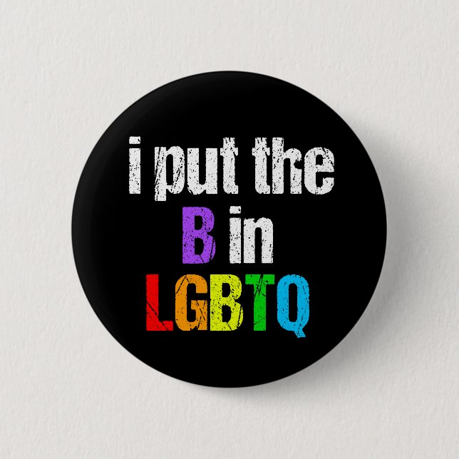 Funny Bisexual LGBTQ Pinback Button (Front)