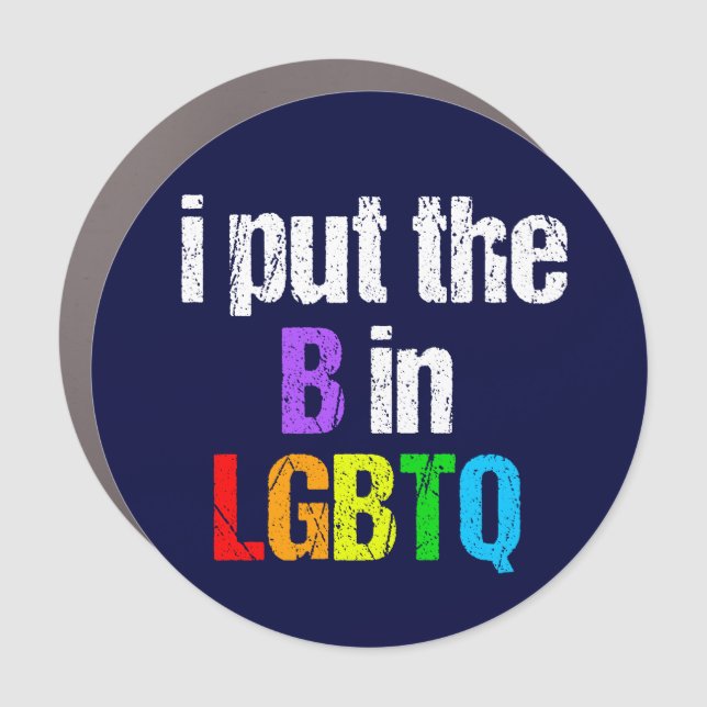 Funny Bisexual LGBTQ Rainbow Humor Quote Car Magnet (Front)