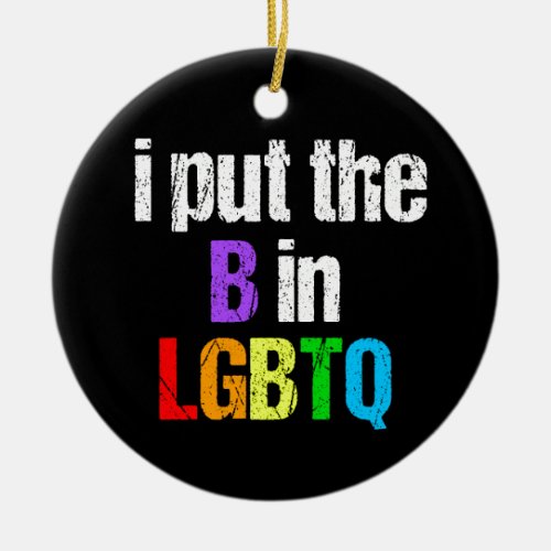 Funny Bisexual LGBTQ Rainbow Humor Quote Ceramic Ornament