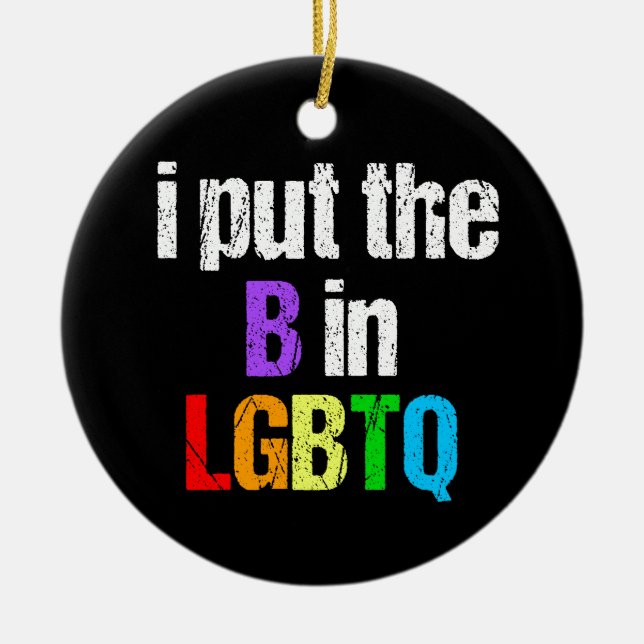 Funny Bisexual LGBTQ Rainbow Humor Quote Ceramic Ornament (Front)