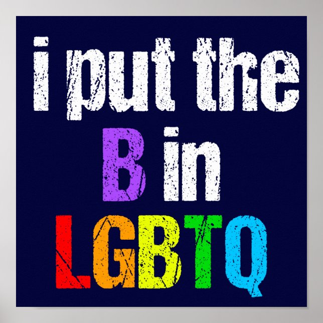 Funny Bisexual LGBTQ Rainbow Humor Quote Poster (Front)