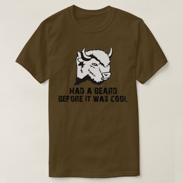 Funny Bison Shirt Buffalo Shirt Funny Beard Shirt  (Design Front)