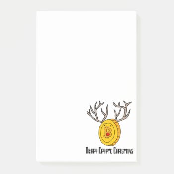 Funny Bitcoin Reindeer Merry Crypto Christmas Post-it Notes by ChristmasSmiles at Zazzle