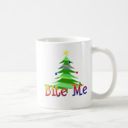 Funny Bite Me Christmas Tree Coffee Mug
