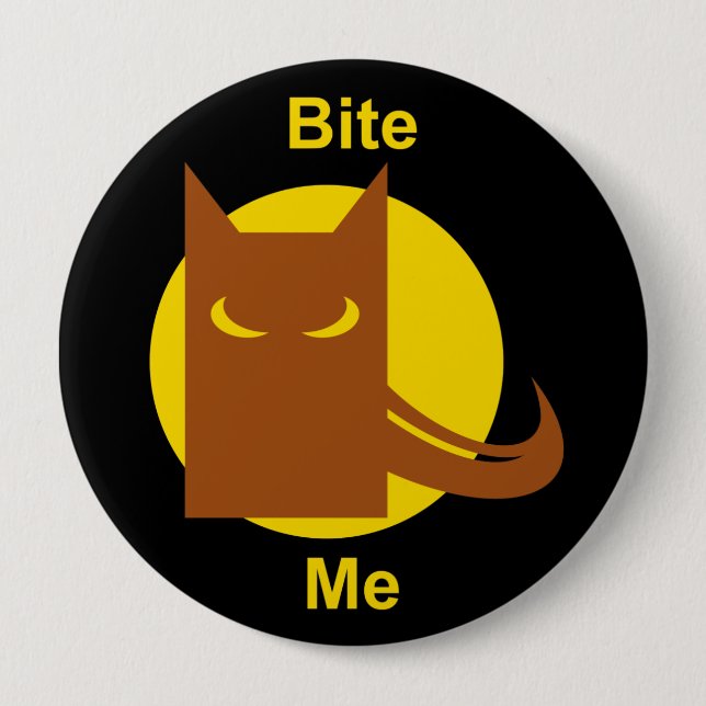 Funny Bite Me Spooky Werewolf Halloween  Button (Front)