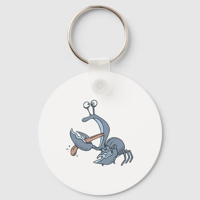 funny biting tongue crab keychain (Front)