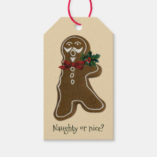 Funny Bitten Gingerbread Man Gift Tags