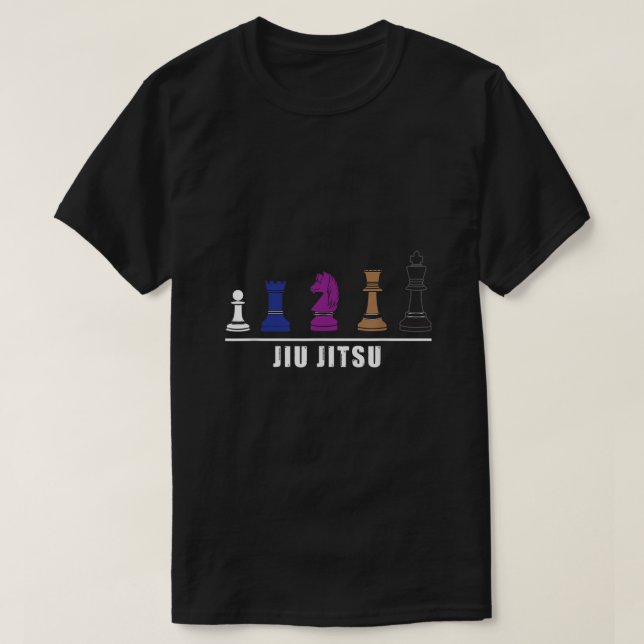 Funny BJJ Brazilian Jiu Jitsu Chess Belt Fighter M T-Shirt (Design Front)