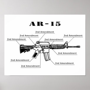 Funny Black and White AR-15 Poster