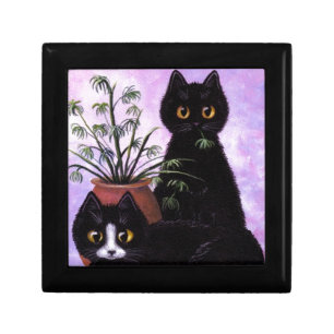 Funny Black and White Cat Creationarts Gift Box