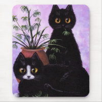 Funny Black and White Cat Creationarts Mouse Pad