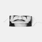 funny black and white clown smile adult cloth face mask (Front, Folded)