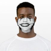 funny black and white clown smile adult cloth face mask (Worn)