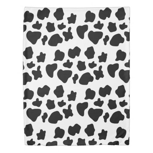 Funny black and white cow spots twin duvet cover