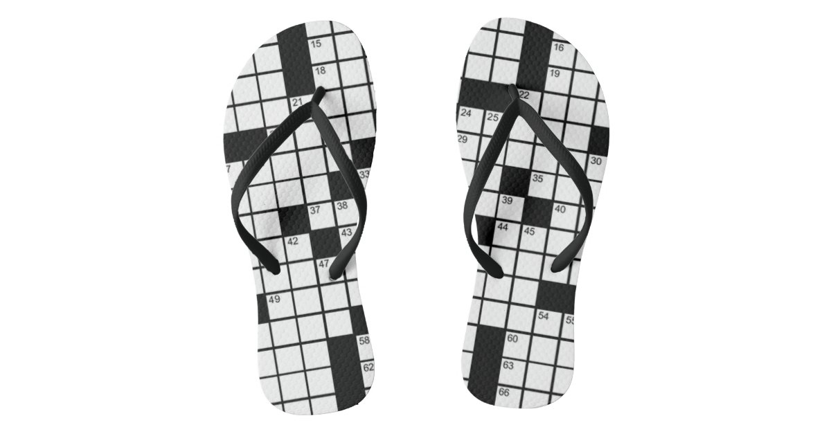 Funny Black and White Crossword Puzzle Game Flip Flops Zazzle