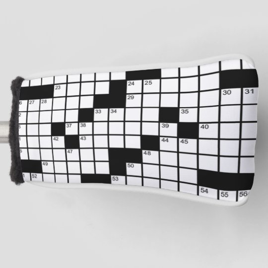 Funny Black and White Crossword Puzzle Game Golf Head Cover