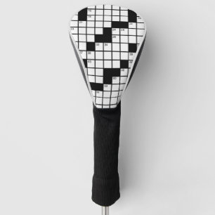 Funny Black and White Crossword Puzzle Game Golf Head Cover