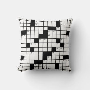 Funny Black and White Crossword Puzzle Game Throw Pillow