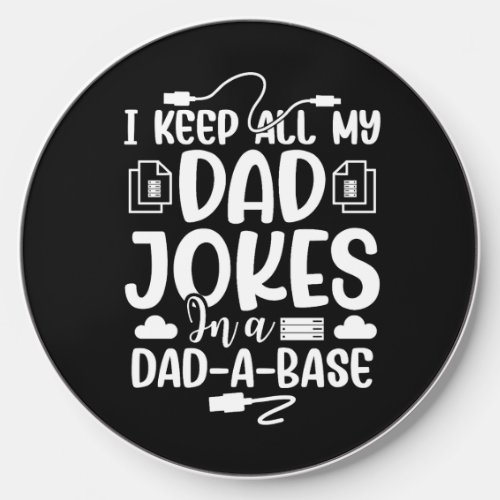 Funny Black and White Fathers Day Wireless Charger