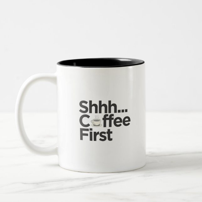 Funny Black and White Good Morning Mug  (Left)