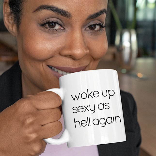 Funny Black and White Good Morning Wake Up Sexy Coffee Mug (Creator Uploaded)