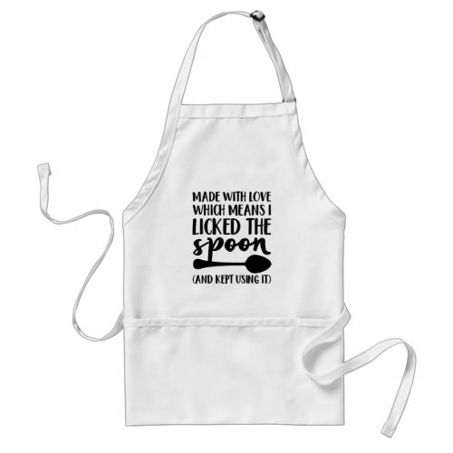Funny Black and White Made with Love Adult Apron