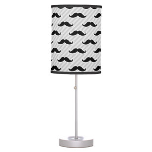 Funny Black and White Mustaches Pattern Table Lamp