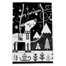 Funny Black and White Reindeer Pattern