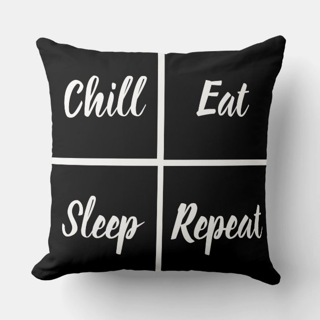 Funny Black And White Sqares And Names Throw Pillow (Front)