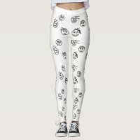 Funny Black and White Stick Man Faces Design