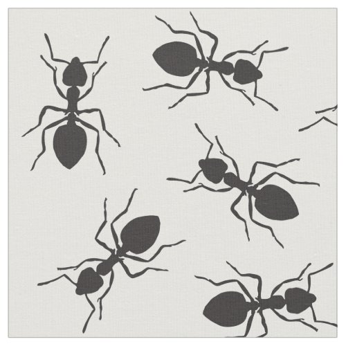 Funny Black Ants Pattern Fabric