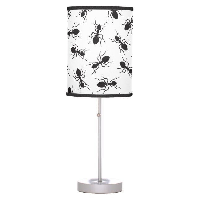 Funny Black Ants Pattern Table Lamp (Front)
