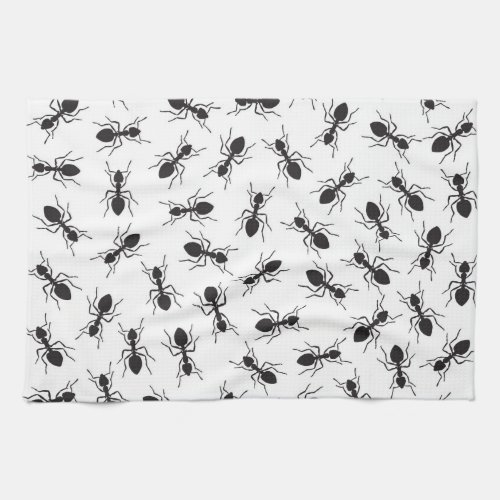 Funny Black Ants Pattern Towel