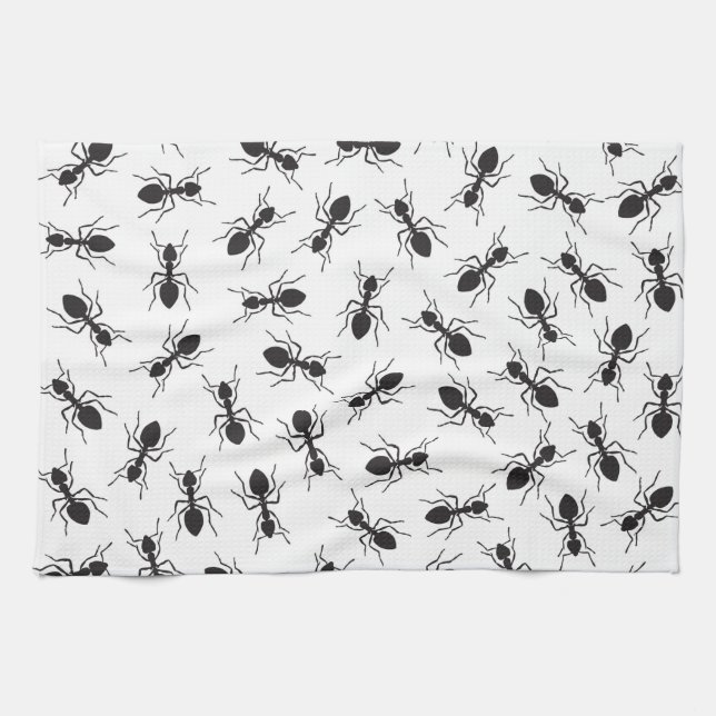 Funny Black Ants Pattern Towel (Horizontal)