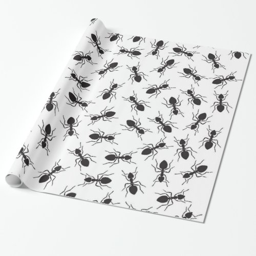 Funny Black Ants Pattern Wrapping Paper