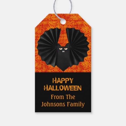 Funny Black Bat Halloween  Gift Tags